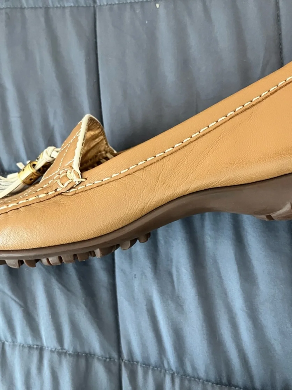 Marc Joseph Camel/Tan Leather Tassel Loafers for Women - Picture 3 of 6